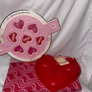 7 in 1 Silicone Pancake Mold & 11” Silicone Heart Baking Mold Valentines Day